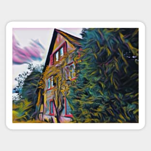 Swiss Cottage in the forest Sticker